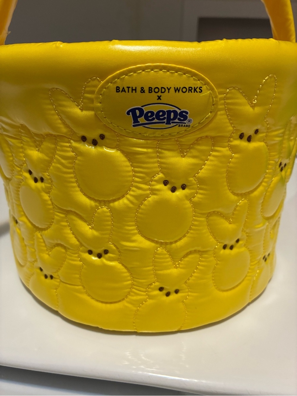 Bath & Body Works Peeps Quilted Yellow Bunny Basket